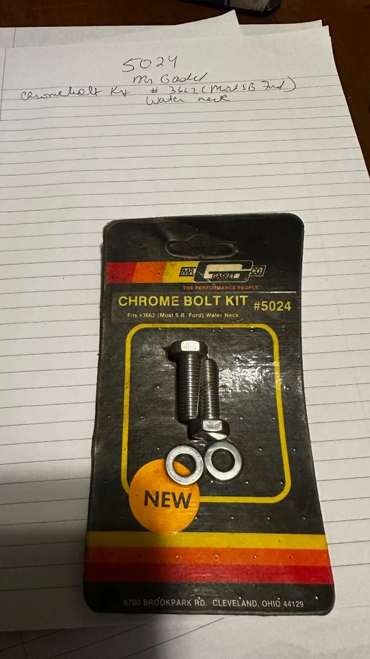 mr. junta número 5024, kit pernos cuello agua cromo ford bloque pequeño Foto 1 de 1