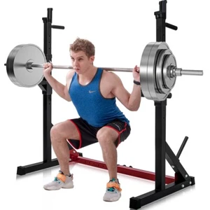 Estante de barra ajustable carga máxima 550 lbs estación de inmersión soporte para sentadillas para gimnasio en casa - Imagen 1 de 8