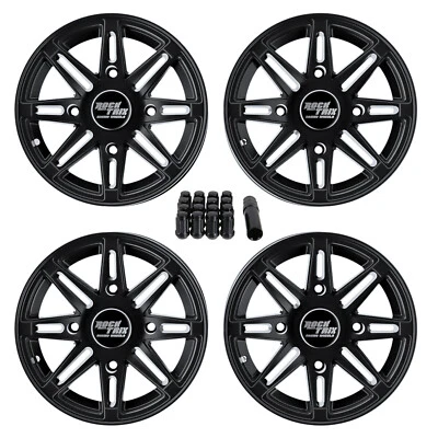 (4) 14" RockTrix RT103 ATV UTV 4x137 4/137 Wheels, 14x7 5+2 offset, 10x1.25 Nuts - Image 1 of 4
