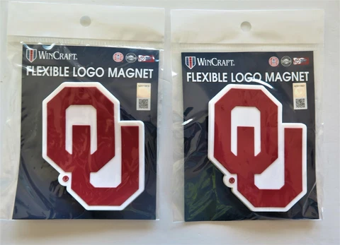 LOT OF TWO (2) OKLAHOMA SOONERS, FLEXIBLE MAGNETS FROM WINCRAFT Cover