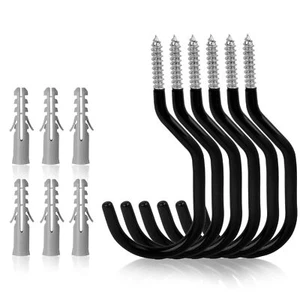 6 Pack Heavy Duty Wall Bike Hooks for Garage Ceiling Plants Hangers - Picture 1 of 8