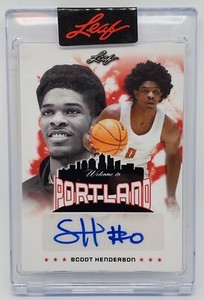 2023 Leaf Rookie Scoot Henderson Auto Portland /776 Encased