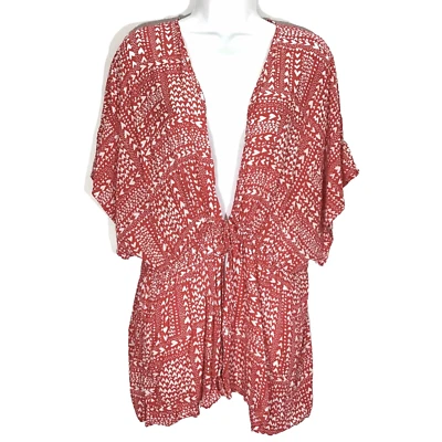 Bata de mujer Victorias Secret talla única rojo blanco corazones corbata cintura kimono cubierta Foto 1 de 4