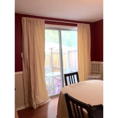 Handmade Curtains 51"x85" (2 panels) Lined Insulated Ivory Drapes Slider Sliding - Image 1 of 4