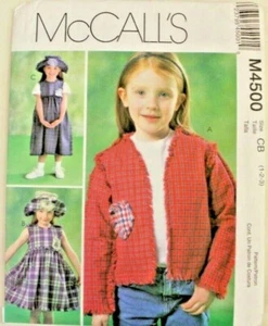 McCall's 4500 robe fille veste et chapeau motif couture 1-2-3 (coutures à l'extérieur) - Photo 1/2
