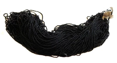 HEBRAS DE CUENTAS de ónix NEGRO STOCK antiguo 1 mm SIN USAR vintage Foto 1 de 4