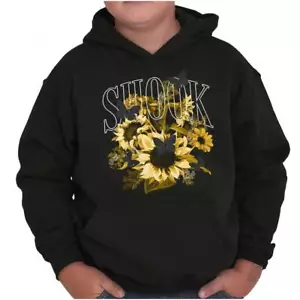 Vintage Urban Streetwear Shook Sunflowers Youth Hooded Sweatshirt Boy or Girl - Picture 1 of 7