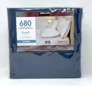 NUR FLACHES BLATT Costco Kirkland Signatur Vintage Indigo QUEEN Größe - 90" x 106" - Bild 1 von 6