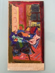 Painting Drawing Antique Vintage signed 23x45 cm - Picture 1 of 6