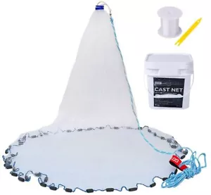 American Fishing Cast Net,Casting Net Freshwater Saltwater for Bait Fish Shri... - Picture 1 of 7