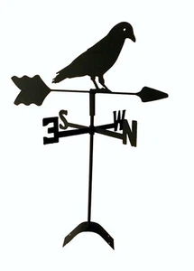 black crow weathervane black wrought iron look made in usa roof mount TLS1048RM - Picture 1 of 1