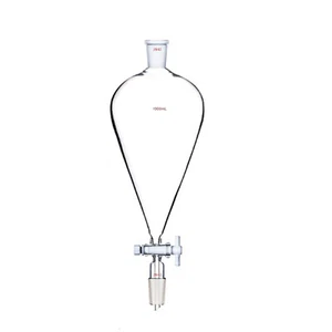 29/42 Glass Separatory Funnel Pyriform PTFE Stopcock Pear Shap Both Ground Joint - Picture 1 of 5