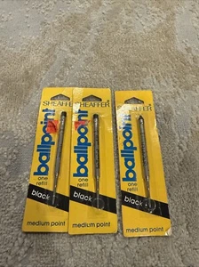3 ricariche penna a sfera vintage Sheaffer inchiostro nero punta media sigillate - Foto 1 di 4
