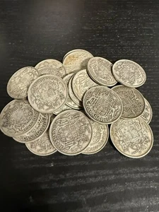 Canada Silver King George 50 Cents Coins .800 - 10 Coins - Picture 1 of 1