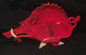 VINTAGE 1970's Arkansas Razorbacks Ceramic Dish/Ashtray Read Description - Picture 1 of 14
