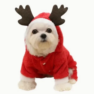 Top Holiday Dog Apparel: Discover the Reindeer Hoodie for Your Furry Companion - Image 1 of 3