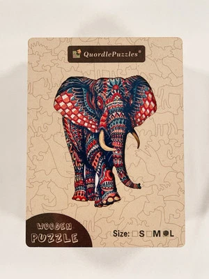Rompecabezas de madera Quordle Elephant Mandala (grande) - Rompecabezas Quordle - Madera Nuevo en paquete Foto 1 de 3