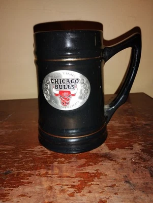芝加哥公牛队 NBA 篮球啤酒黑色斯坦马克杯 6 次冠军锡纸 — 第 1/4 张图片