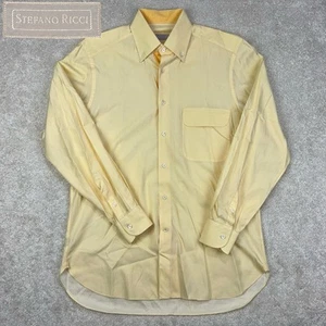 STEFANO RICCI Italy Hemd Pastell Gelb Popeline Baumwolle Tasche Button Down 15,5/39 - Bild 1 von 18