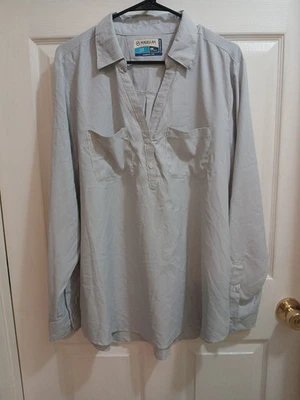 Women's Magellan Outdoors Gray Striped Classic Fit Tunic Top Fish Gear Sz XXL - Image 1 of 4