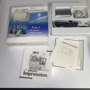 Ultra Slim Mini-Digital Camera Complete In Box Tested Works - Picture 1 of 5
