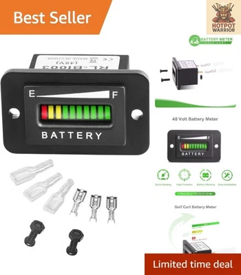 Waterproof 48V Voltmeter Gauge - 10-Segment LED Battery Status Indicator Foto 1 de 4