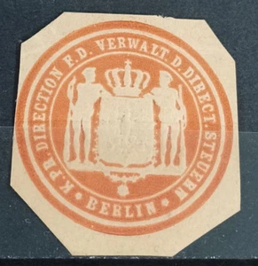German Letter Seal Stamp MH DIRECTION VERWALT BERLIN - Picture 1 of 1