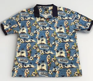 VTG 90s Big Dogs Shirt 5 O'clock Somewhere Beer All Over Print Polo Mens 3XL USA - Picture 1 of 7