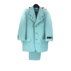 Boys' Falcone Suit 2 Piece Turquoise Single Breasted Flat Front Size 5R - Picture 1 of 5