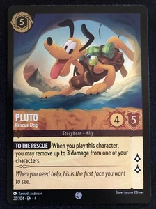 Disney Lorcana Ursula’s Return Pluto Rescue Dog 20/204 casi nuevo lámina fría - Imagen 1 de 2