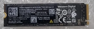 Western Digital PC SN720 M.2 NVME 512GB SSD SDAQNTW-512G-1006 Lenovo Dell Laptop - Afbeelding 1 van 1