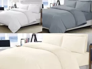 400 THREAD COUNT 100% EGYPTIAN COTTON DUVET COVER SET FITTED SHEET HOTEL QUALITY - Picture 1 of 4