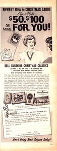 Sunshine Art Studios Christmas Cards Springfield MO Money Vintage Print Ad 1963 - Picture 1 of 4