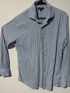 Peter Millar Crown Crafted Button Down Hemd Herren mittelblau kariert langarm - Bild 1 von 2