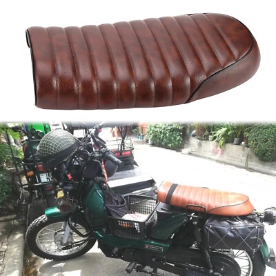 Motorcycle Vintage Cafe Racer Flat Saddle Seat For TVS XL 100 / Yamaha Scrambler - Image 1 of 4