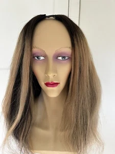 Women Blonde Mix Human hair Wig, U Part Wig - Picture 1 of 8