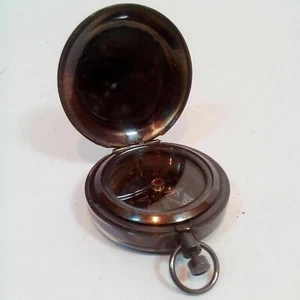 VINTAGE MESSING DRÜCKKNOPF VERSAND TASCHE KOMPASS SAMMLERSTÜCK MARITIMES GESCHENK - Bild 1 von 5