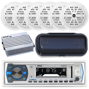 PLMRB29W Morski odbiornik MP3 USB z osłoną radiową, 6 x 5,25" głośniki + wzmacniacz - Zdjęcie 1 z 6