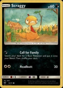 2x (SL01-050 PARALLEL FOIL) Scraggy (C) Pokemon Shining Legends Card # 50 - Picture 1 of 1
