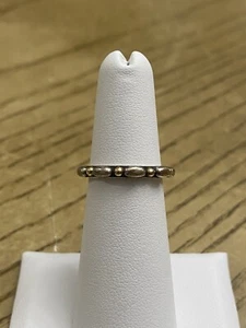 Pandora Sterling Silver & 14k Gold Opposites Attract Beaded Band Ring Size 5 - Picture 1 of 3