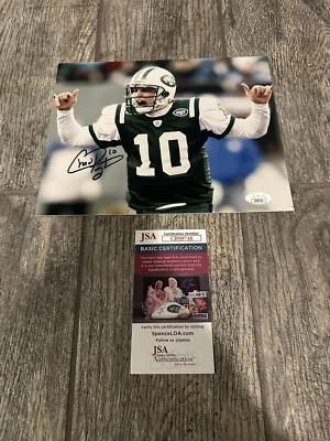 Foto 8x10 firmada por Chad Pennington de los New York Jets autografiada certificado de autenticidad JSA automático 1 Foto 1 de 2