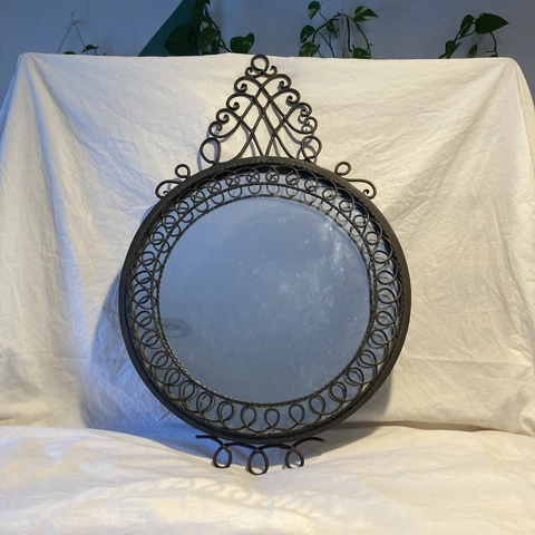 French 1950’s Ornate Wrought Iron Mirror Cover