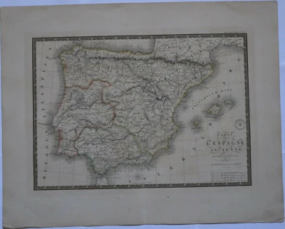 Original 1827 Espanha Antiga - Brue Atlas 26" x 21" mapa enorme - Antigo - Imagem 1 de 3