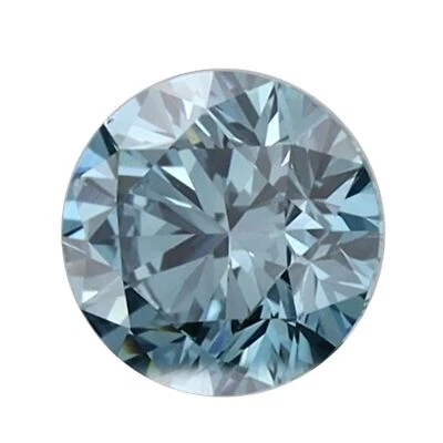 IGI Certified 0.4 Carat Fancy Intense Blue/Round Cut/VS1 Clarity CVD Diamond - Image 1 of 4