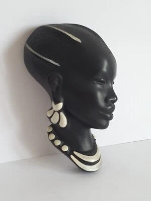 Alte Wandmaske Afrikanerin Gmundner Keramik um 1950 / 1960 - Image 1 of 3