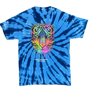 Camiseta Tiger Tie Dye Talla L Colorido Estampado Psicodélico Punto Gráfico Desafío - Imagen 1 de 12