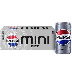 Diet Pepsi Soda, 7.5 Ounce Mini Cans, 10 Pack - Picture 1 of 4