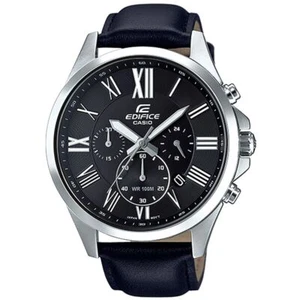 Casio Edifice Original Chronograph Leather Casual Men Watch EFV-500L-1A - Picture 1 of 2