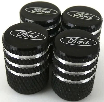 4x Ford Tire Valve Stem Caps For Car Truck Universal Fitting Black Free Shipping - Image 1 of 4