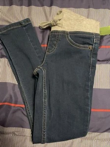 Justice Jeans Mid Rise Knit (elastic) Waist Super Skinny Dark Denim Size 7 - Picture 1 of 3